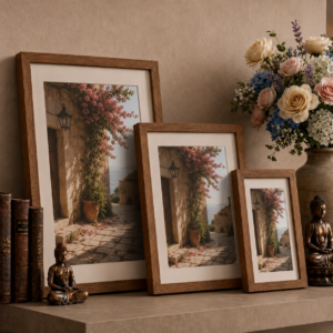 Coastal Serenity: Handcrafted Mediterranean Bougainvillea Gallery in Sustainable Eco-Frames