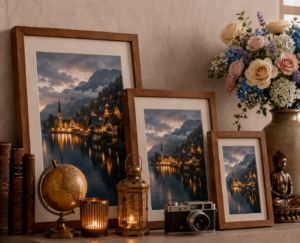 Hallstatt Serenity: Enchanted Lakeside Village Gallery in Sustainable Eco-Frames