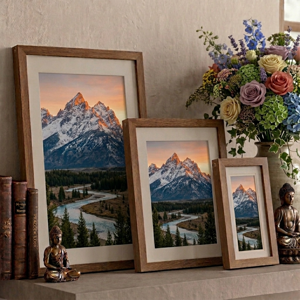Alpine Serenity: Handcrafted Mountain Landscape Gallery Created from Recycled Waste