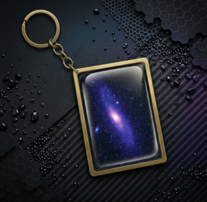 Stellar Reach: Handcrafted Deep Space Galaxy Keychain from Recycled Materials
