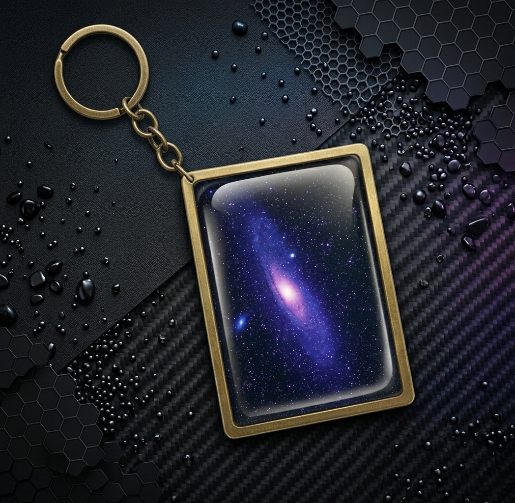 Stellar Reach: Handcrafted Deep Space Galaxy Keychain from Recycled Materials