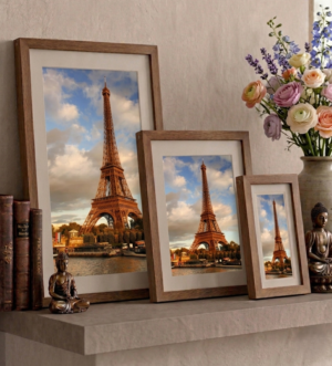 Parisian Dream: Handcrafted Eiffel Tower Gallery in Sustainable Eco-Frames