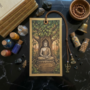 Enlightened Peace: Premium Lord Buddha Bodhi Tree Watercolour Cardstock Bookmark