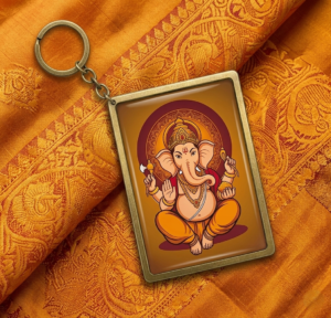 Vighnaharta: Handcrafted Lord Ganesha Keychain from Recycled Materials