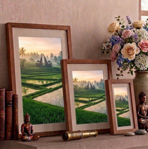 Emerald Horizon: Balinese Rice Terrace & Water Temple Gallery in Sustainable Eco-Frames