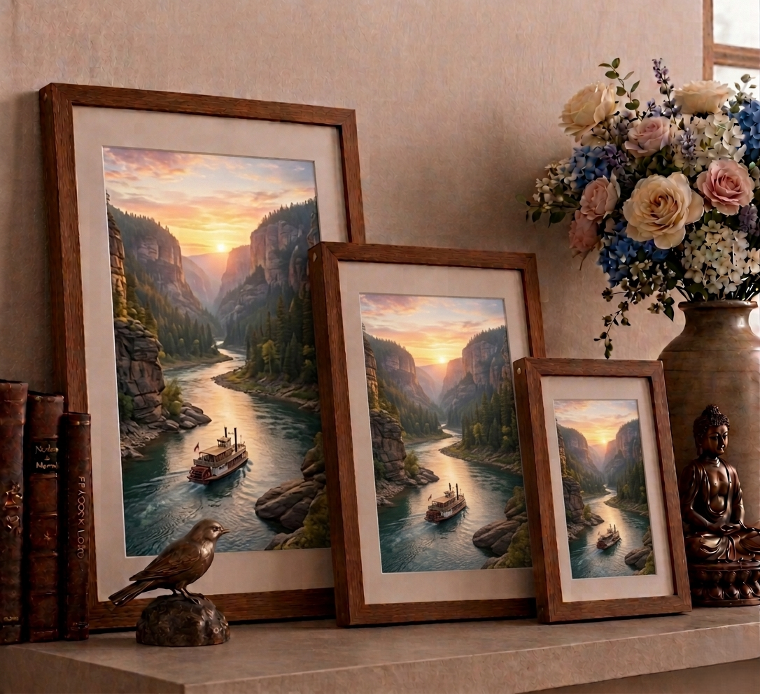 Golden Horizon: Majestic River Canyon & Steamboat Gallery in Sustainable Eco-Frames