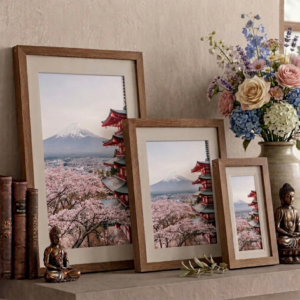 Sakura Sanctuary: Handcrafted Mount Fuji & Pagoda Gallery in Sustainable Eco-Frames