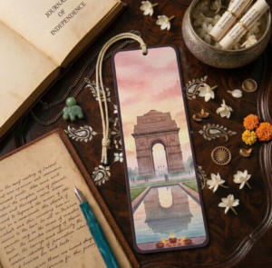 Patriot's Pride: Premium India Gate Delhi Heritage Cardstock Bookmark with Woven Cord
