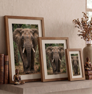 Echoes of the Wild: Majestic Elephant Heritage Set in Handcrafted Eco-Frames