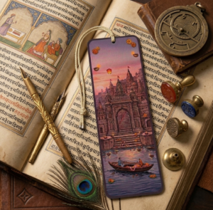 Ganga Aarti: Premium Varanasi Ghats & Divine River Cruise Watercolor Bookmark