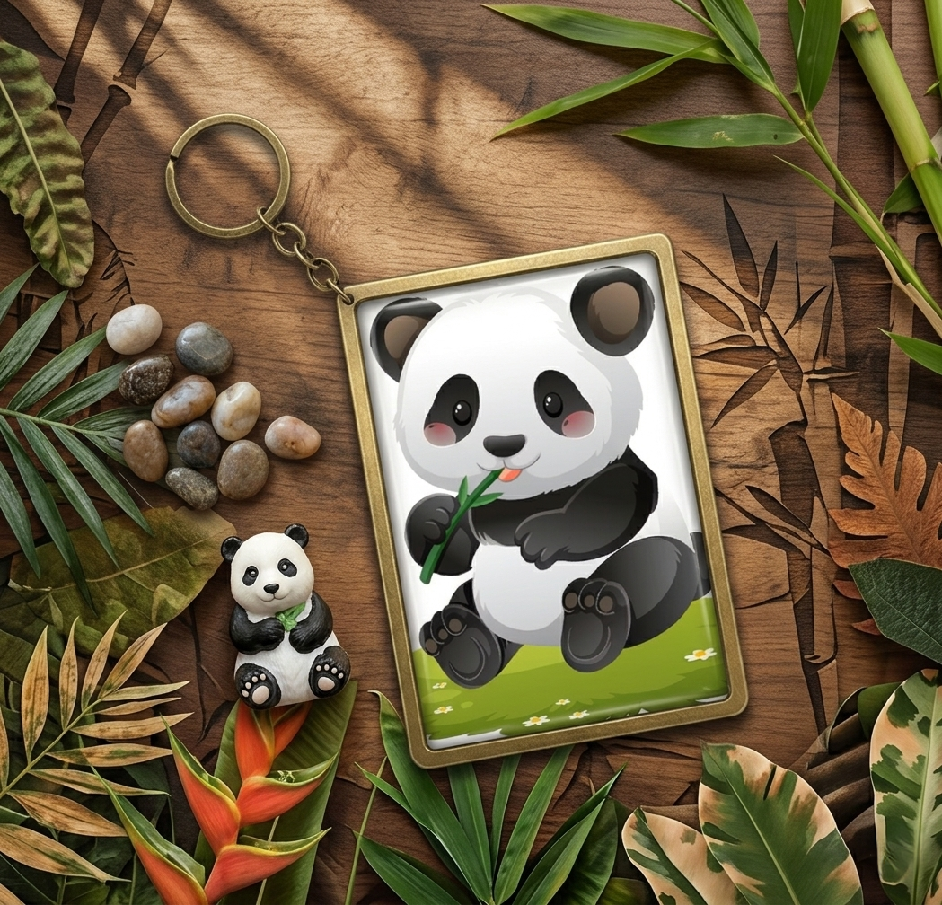 Bamboo Buddy: Premium Handcrafted Panda Keychain from Recycled Sustainable Waste